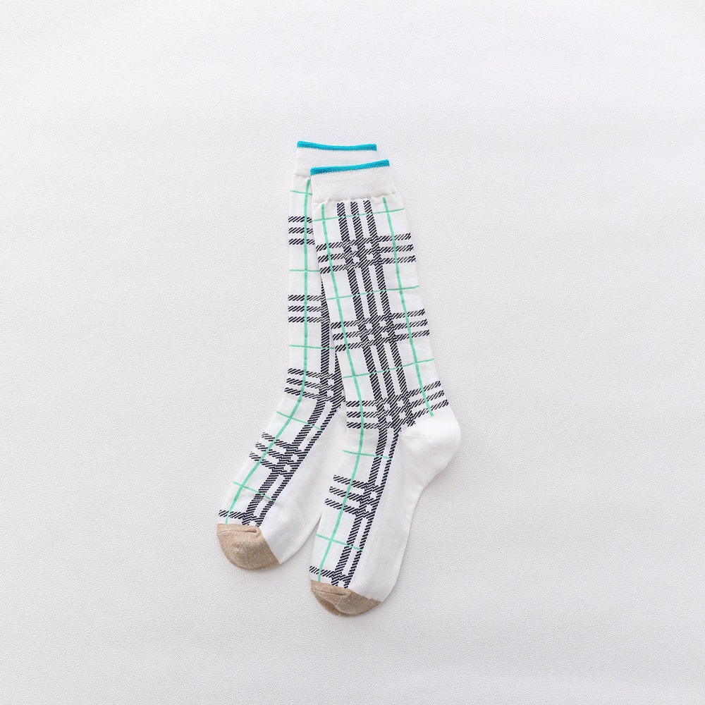 Female Plaid Striped Slouch Socks Maiden Wholesale Wild Long-barreled Socks